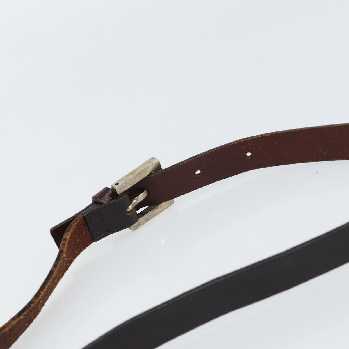 FENDI Zucca Canvas Shoulder Bag Black Brown Auth 156141