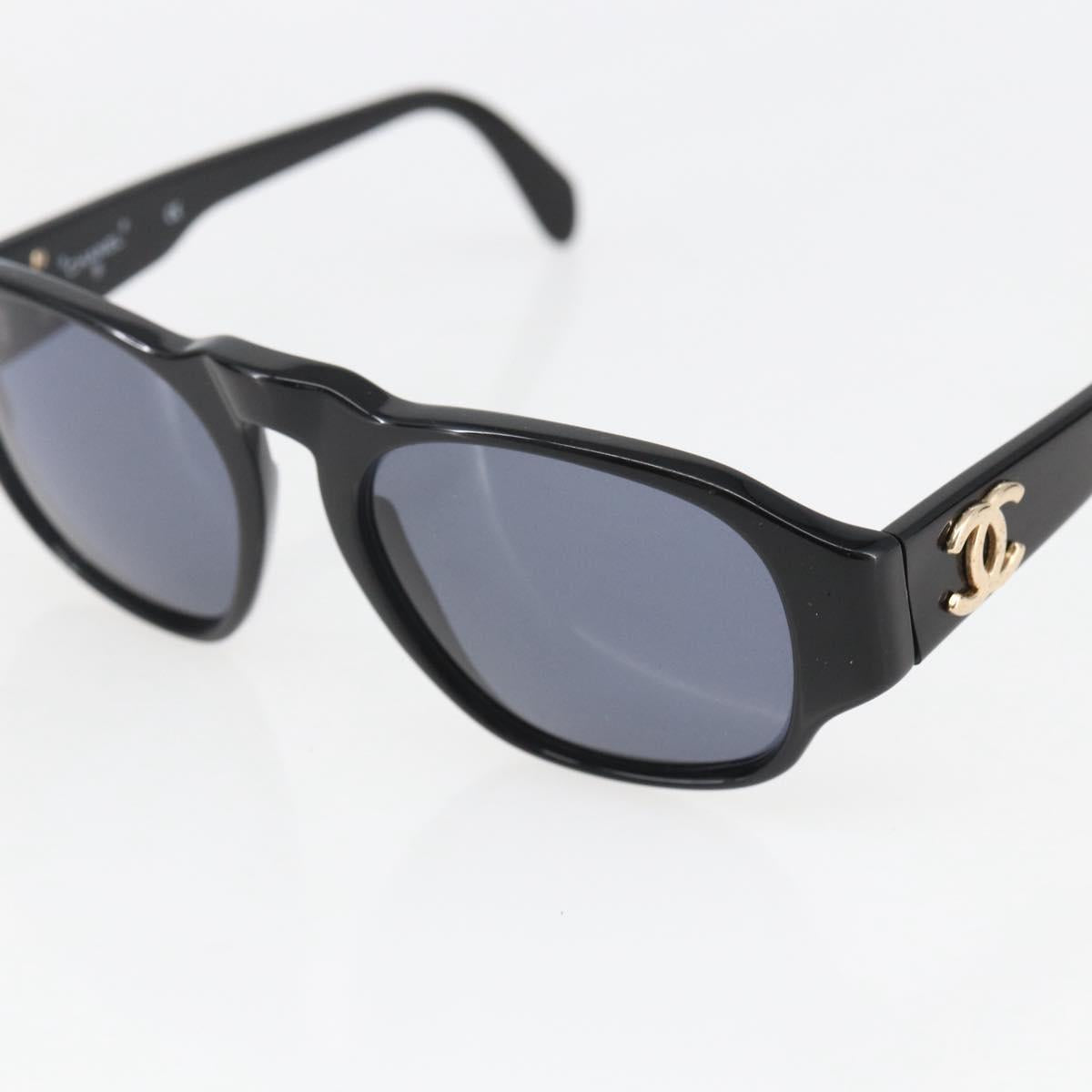 CHANEL Sunglasses plastic Black CC Auth 156145
