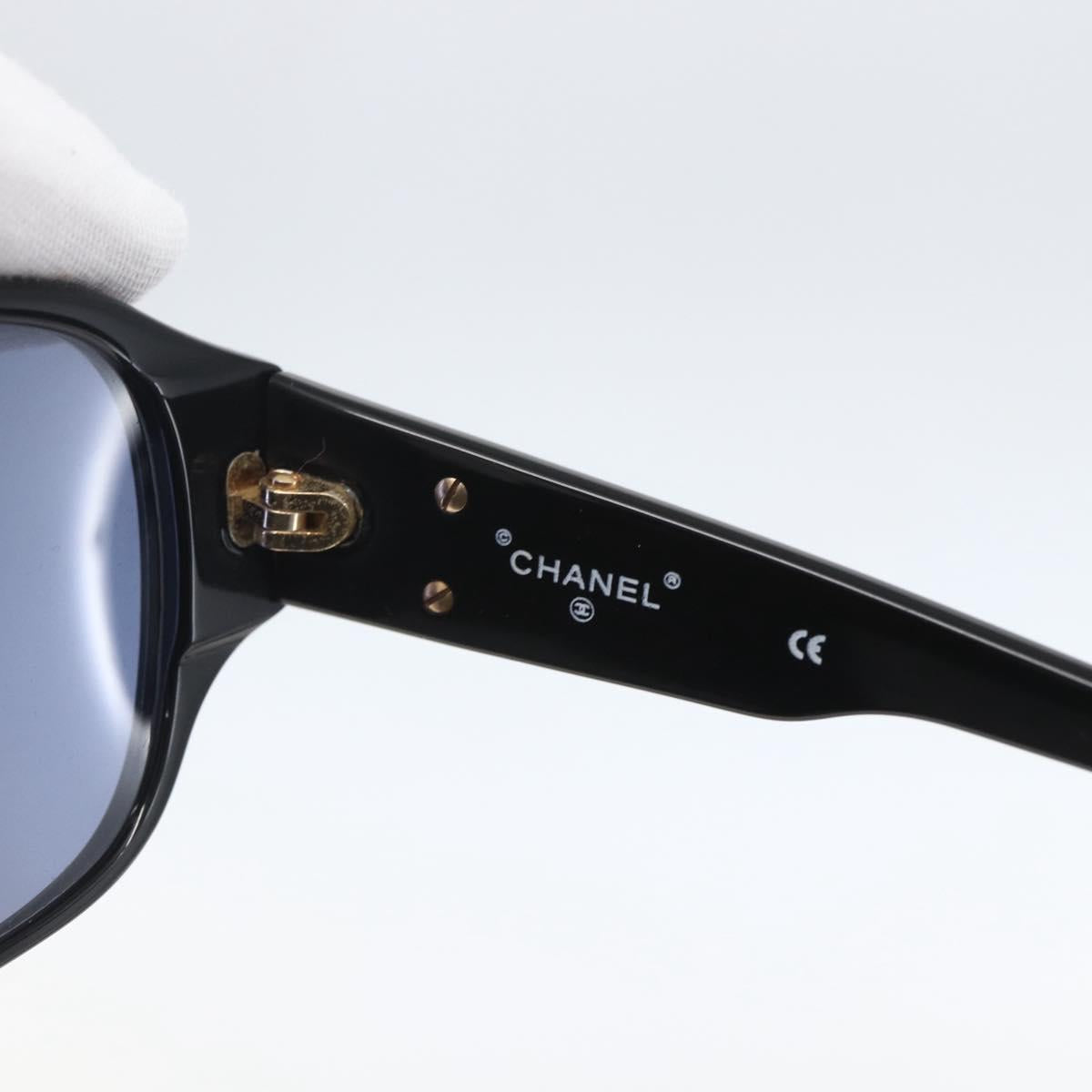 CHANEL Sunglasses plastic Black CC Auth 156145