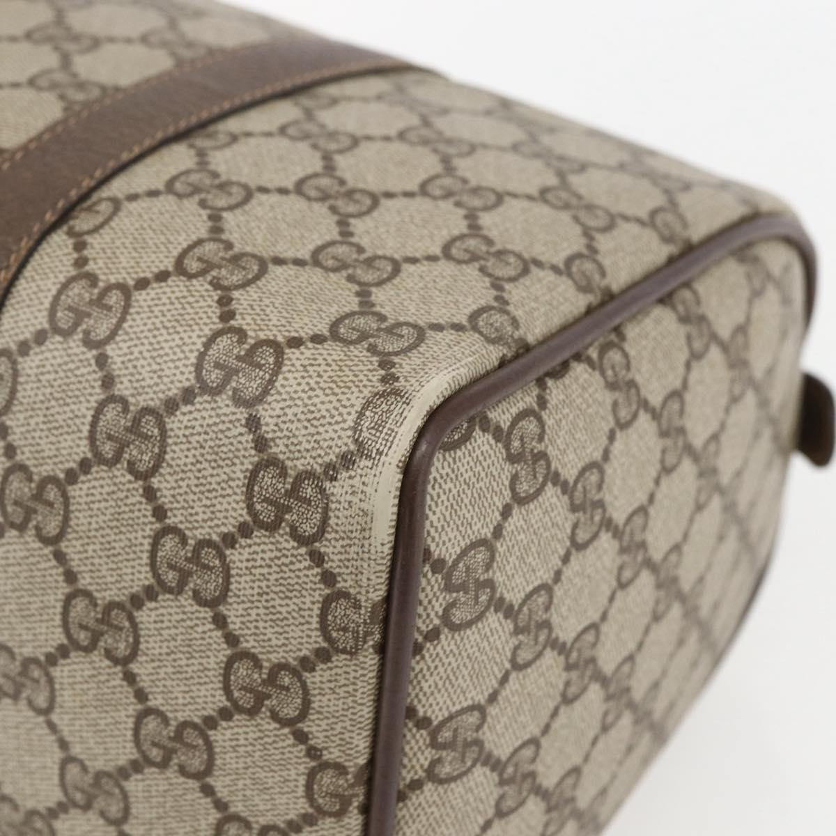 GUCCI GG Supreme Web Sherry Line Boston Bag PVC Beige Gold 40 02 007 Auth 156156