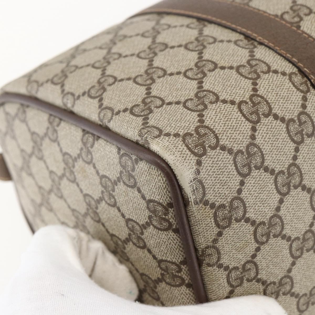 GUCCI GG Supreme Web Sherry Line Boston Bag PVC Beige Gold 40 02 007 Auth 156156