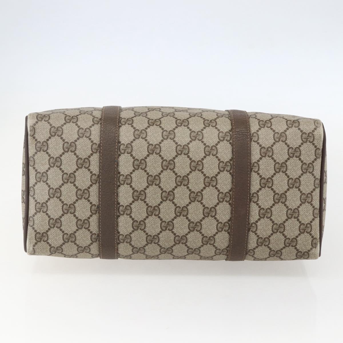 GUCCI GG Supreme Web Sherry Line Boston Bag PVC Beige Gold 40 02 007 Auth 156156