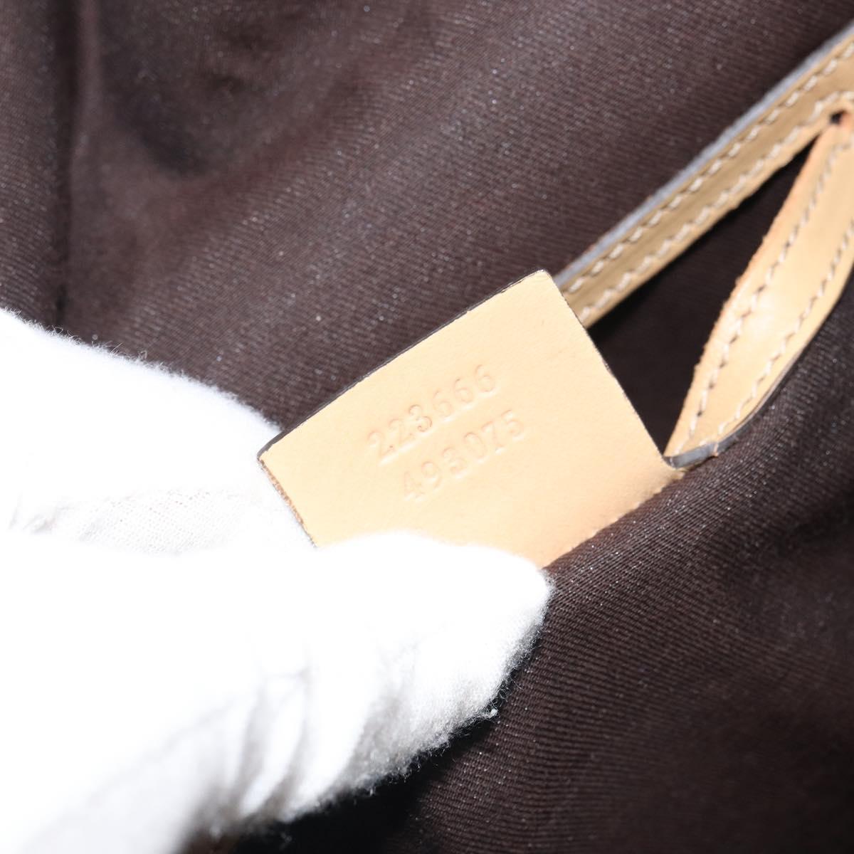 GUCCI GG Supreme Shoulder Bag PVC Ivory Gold 223666 Auth 156157
