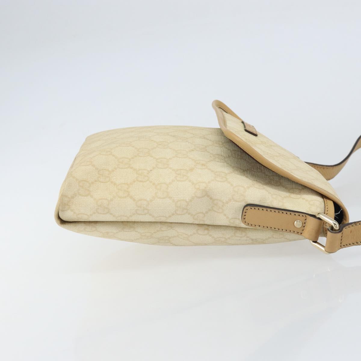 GUCCI GG Supreme Shoulder Bag PVC Ivory Gold 223666 Auth 156157