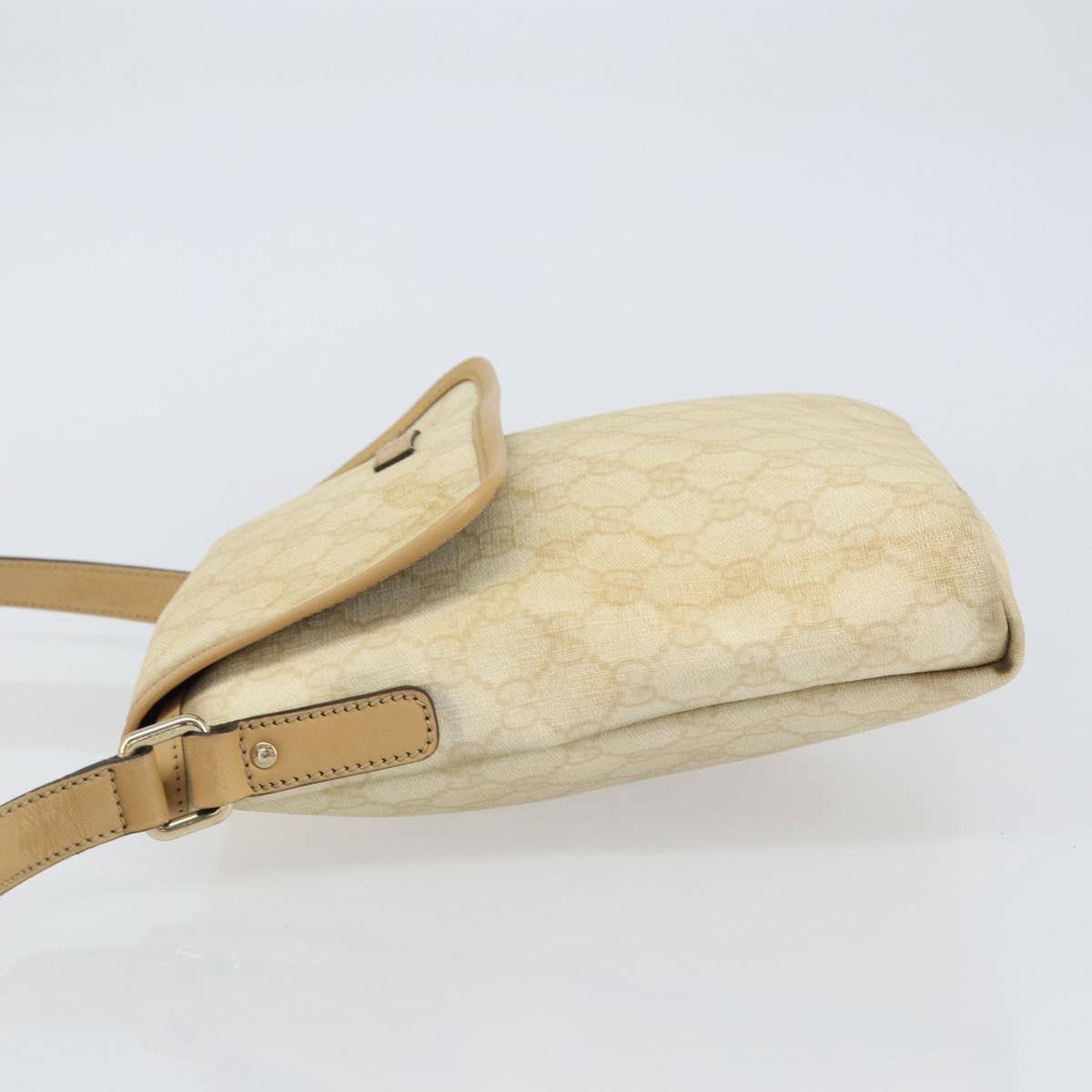 GUCCI GG Supreme Shoulder Bag PVC Ivory Gold 223666 Auth 156157