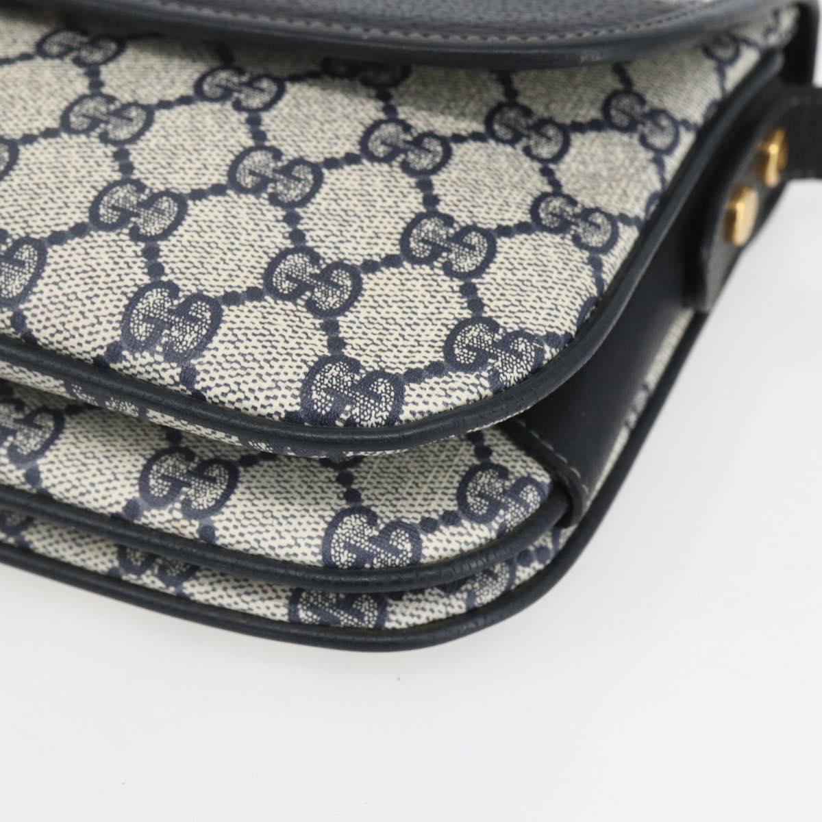 GUCCI GG Supreme Shoulder Bag PVC Red Gold Auth 156158