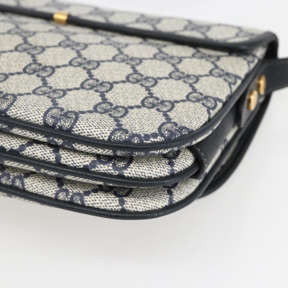 GUCCI GG Supreme Shoulder Bag PVC Red Gold Auth 156158