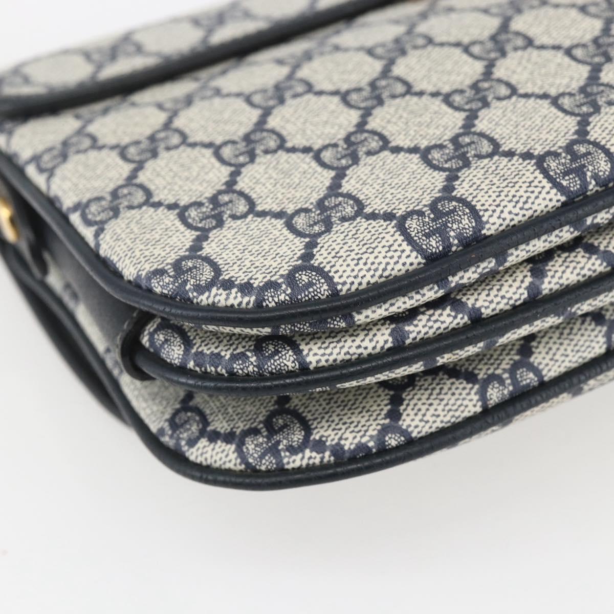 GUCCI GG Supreme Shoulder Bag PVC Red Gold Auth 156158