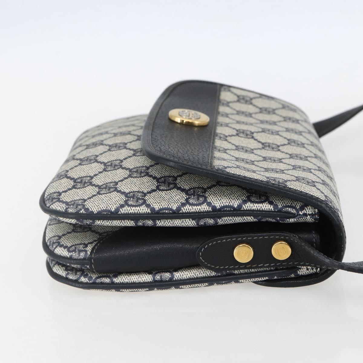 GUCCI GG Supreme Shoulder Bag PVC Red Gold Auth 156158