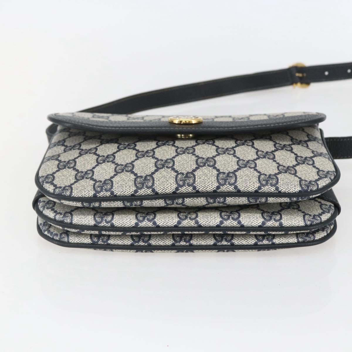 GUCCI GG Supreme Shoulder Bag PVC Red Gold Auth 156158