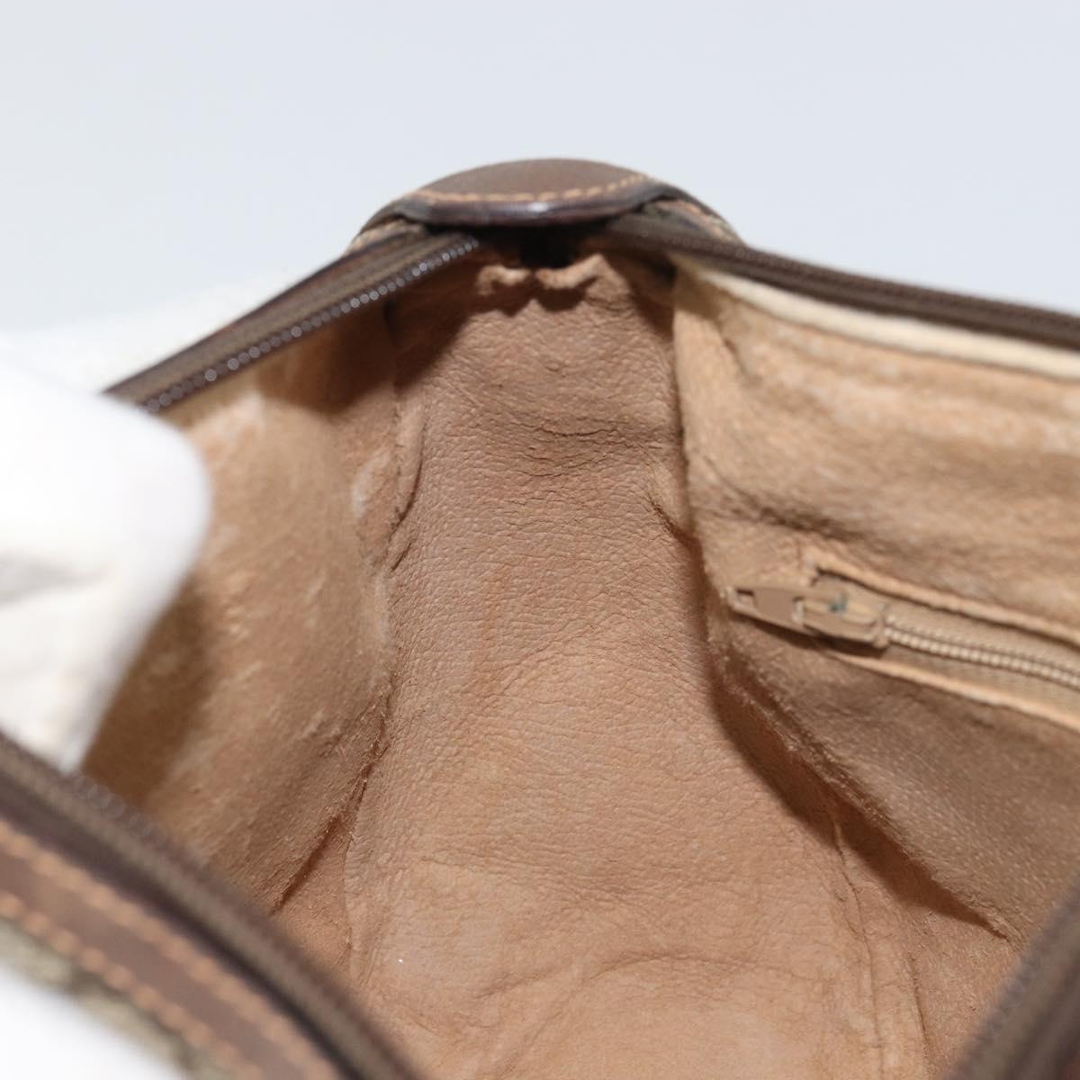 GUCCI GG Supreme Web Sherry Line Bag PVC Beige Gold 89 02 032 Auth 156159