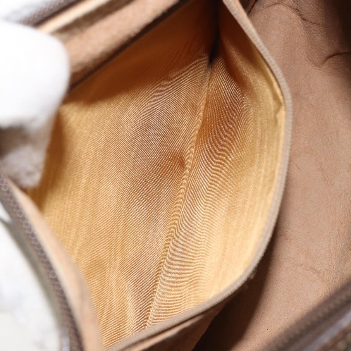 GUCCI GG Supreme Web Sherry Line Bag PVC Beige Gold 89 02 032 Auth 156159