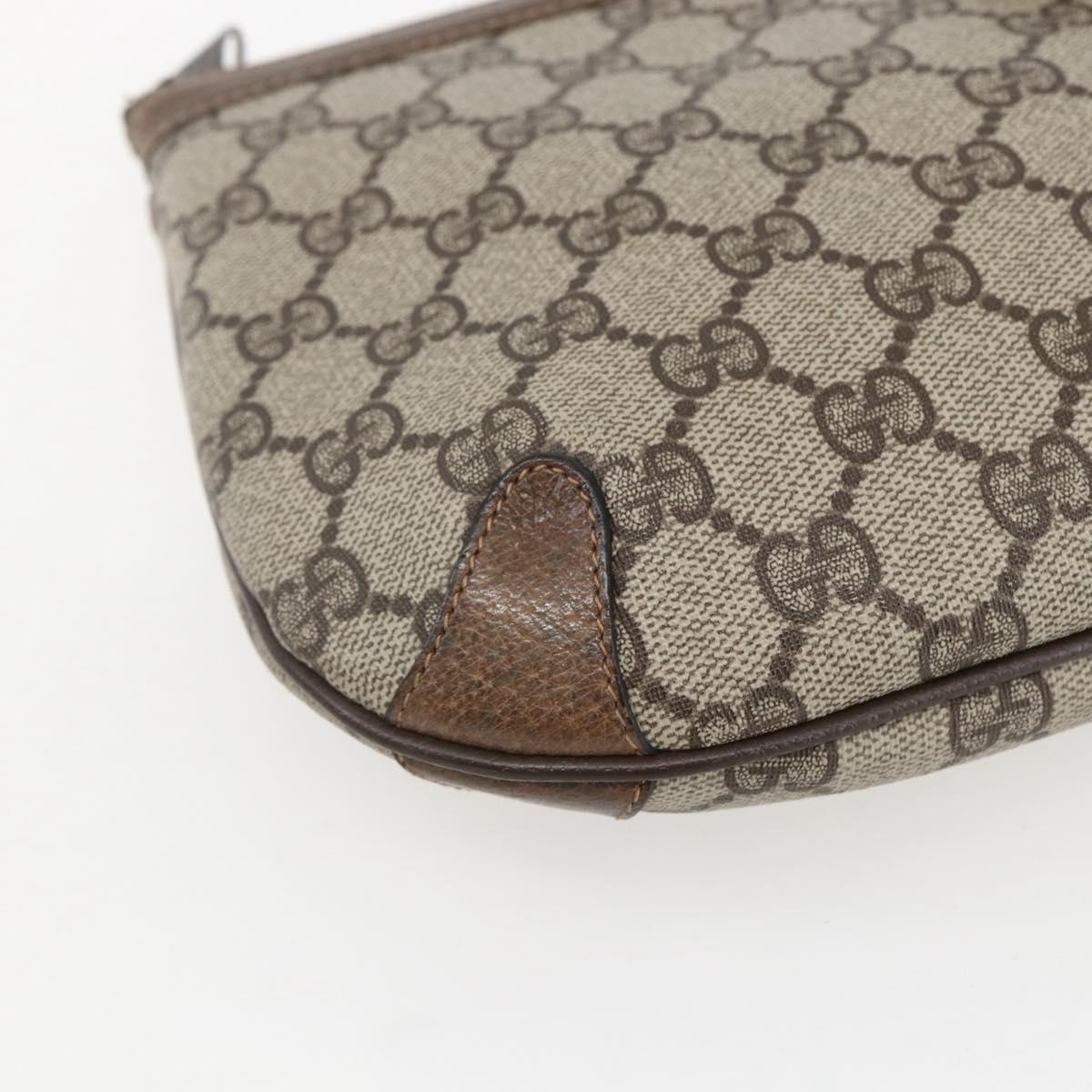 GUCCI GG Supreme Web Sherry Line Bag PVC Beige Gold 39 02 026 Auth 156161