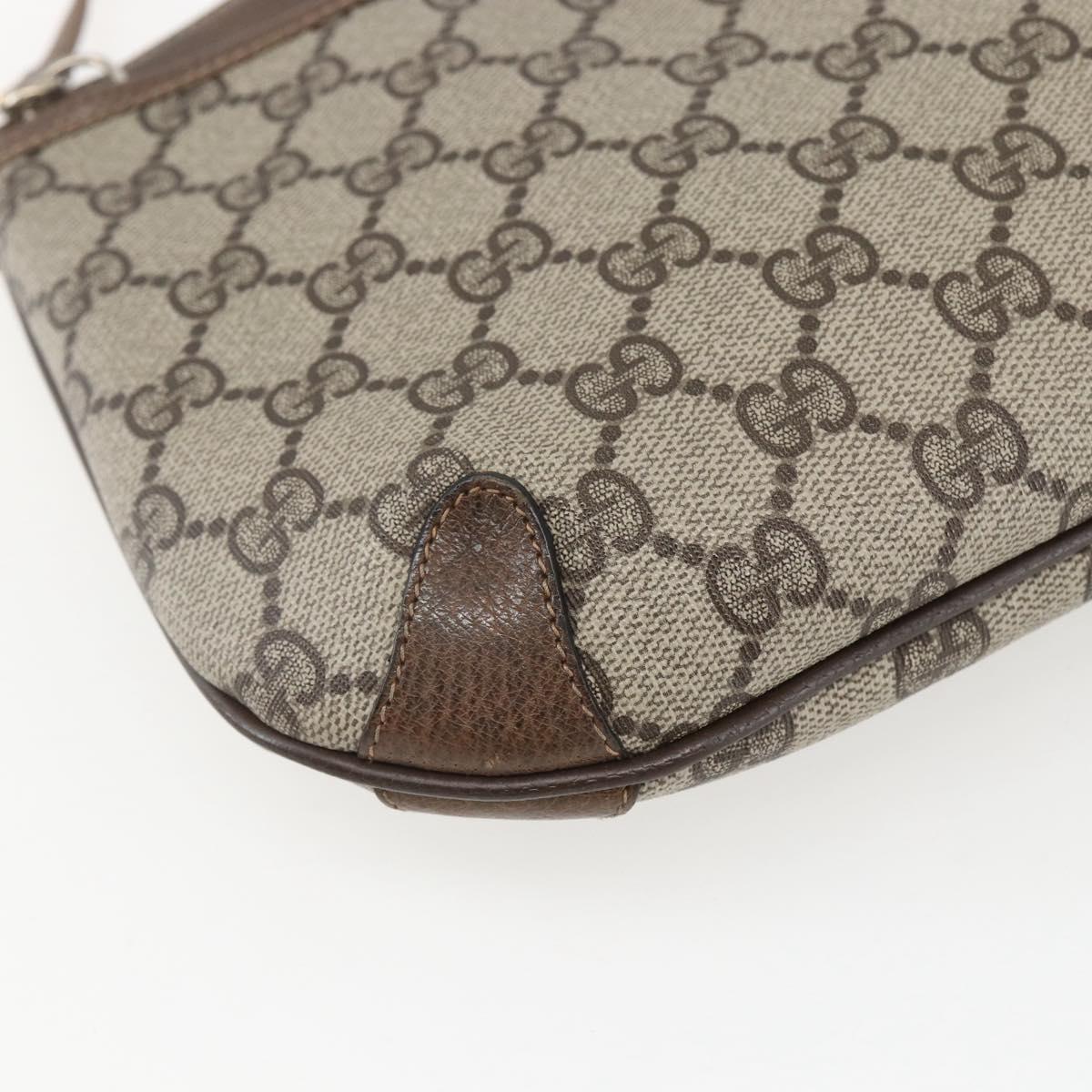 GUCCI GG Supreme Web Sherry Line Bag PVC Beige Gold 39 02 026 Auth 156161