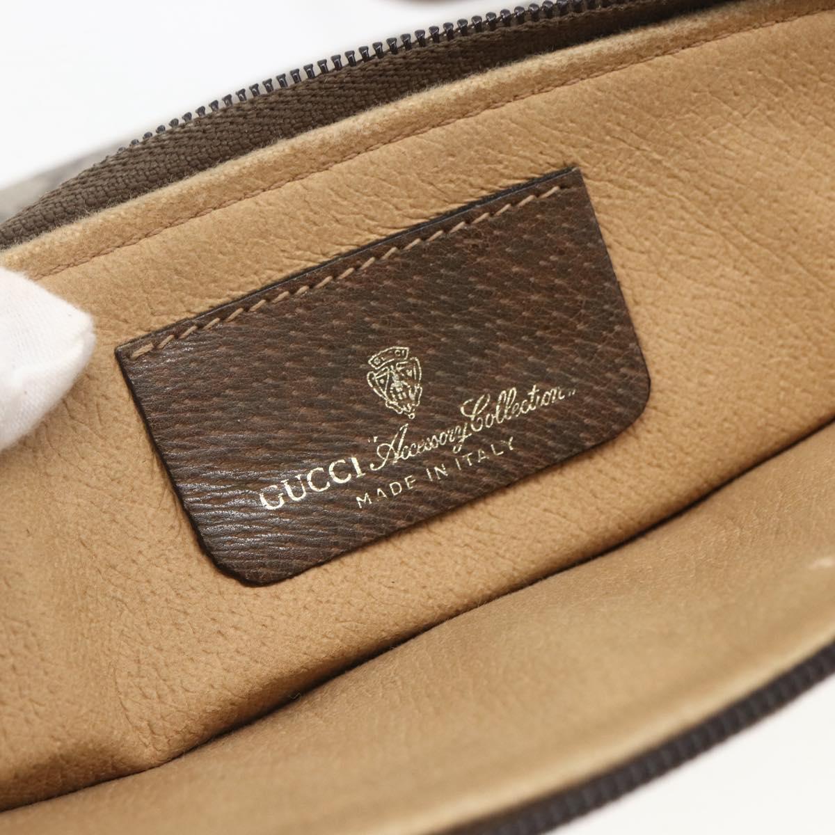 GUCCI GG Supreme Web Sherry Line Bag PVC Beige Gold 39 02 026 Auth 156161