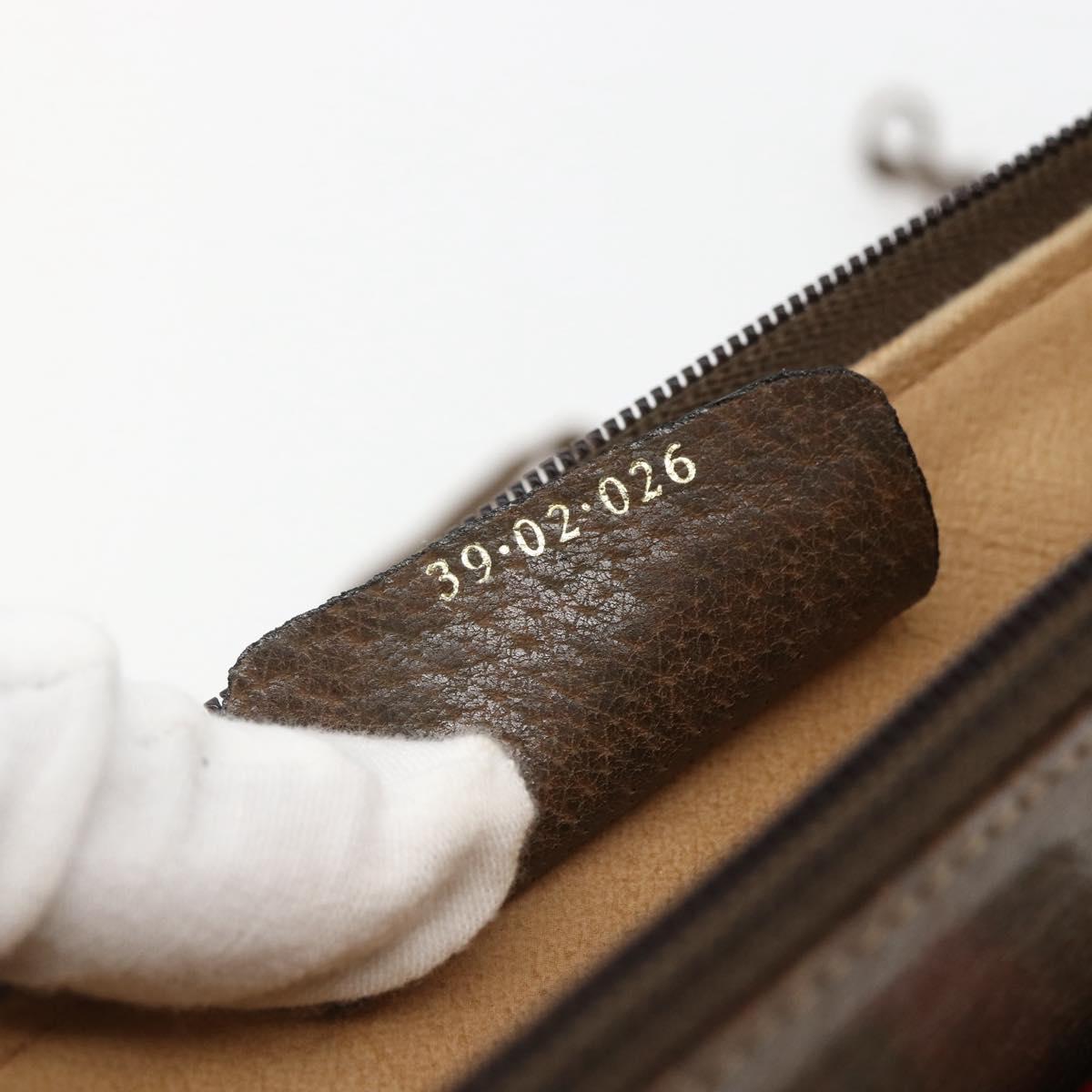 GUCCI GG Supreme Web Sherry Line Bag PVC Beige Gold 39 02 026 Auth 156161