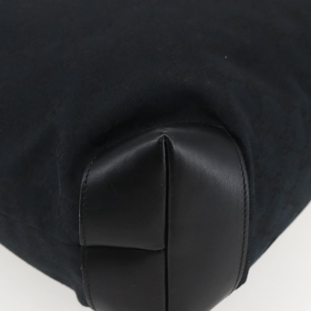 GUCCI GG Canvas Tote Bag Black Silver 019 0401 Auth 156162