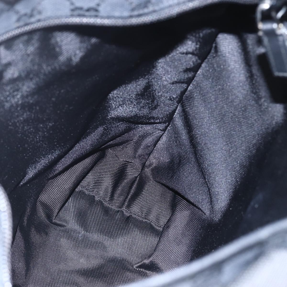 GUCCI GG Canvas Tote Bag Black Silver 019 0401 Auth 156162