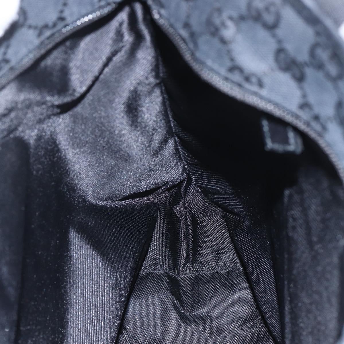 GUCCI GG Canvas Tote Bag Black Silver 019 0401 Auth 156162