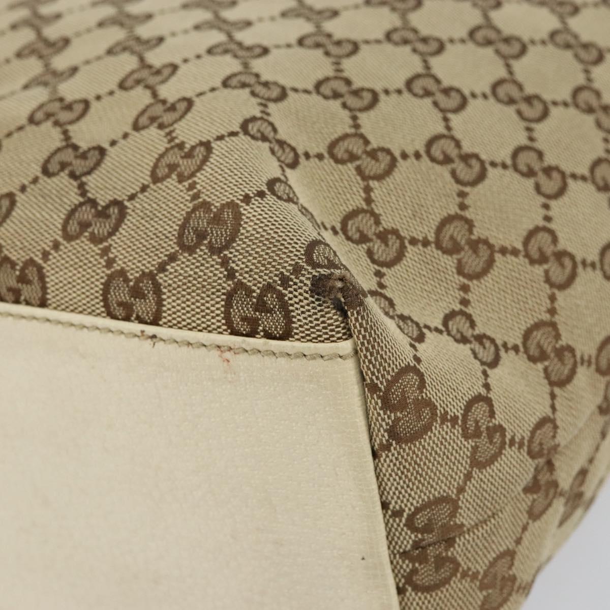 GUCCI GG Canvas Tote Bag Beige Gold 153009 Auth 156163