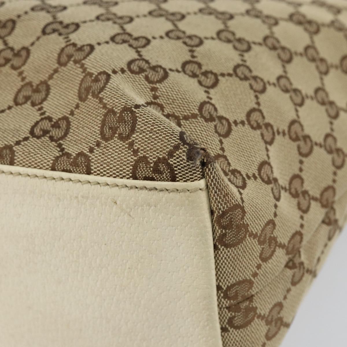 GUCCI GG Canvas Tote Bag Beige Gold 153009 Auth 156163