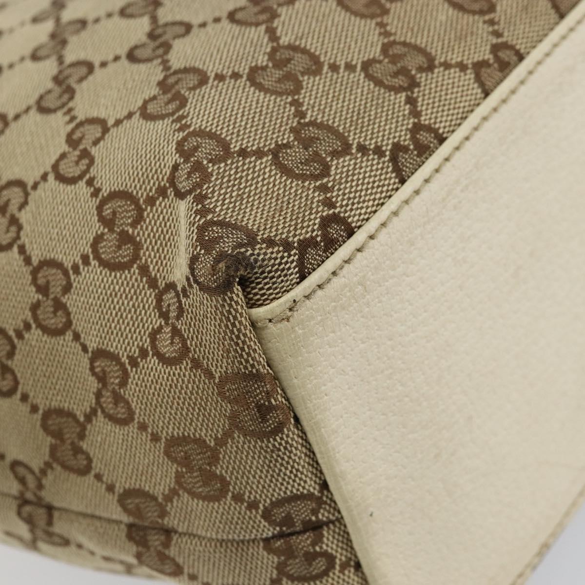 GUCCI GG Canvas Tote Bag Beige Gold 153009 Auth 156163