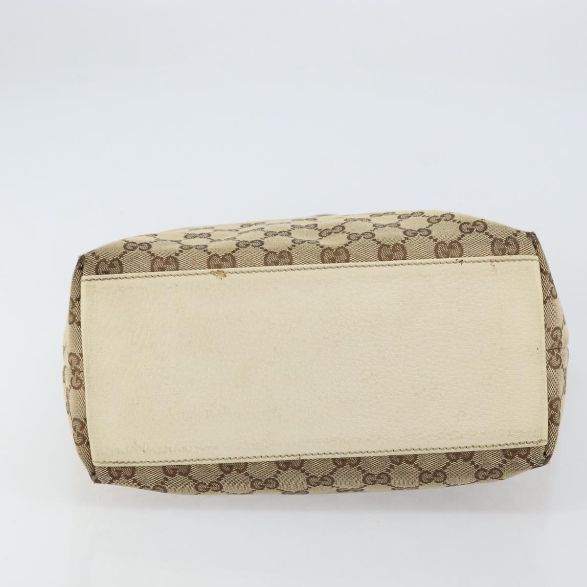 GUCCI GG Canvas Tote Bag Beige Gold 153009 Auth 156163