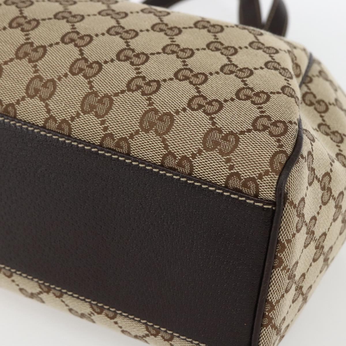 GUCCI GG Canvas Hand Bag Beige Gold 154981 Auth 156164V