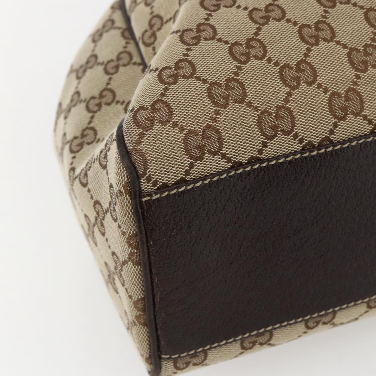 GUCCI GG Canvas Hand Bag Beige Gold 154981 Auth 156164V