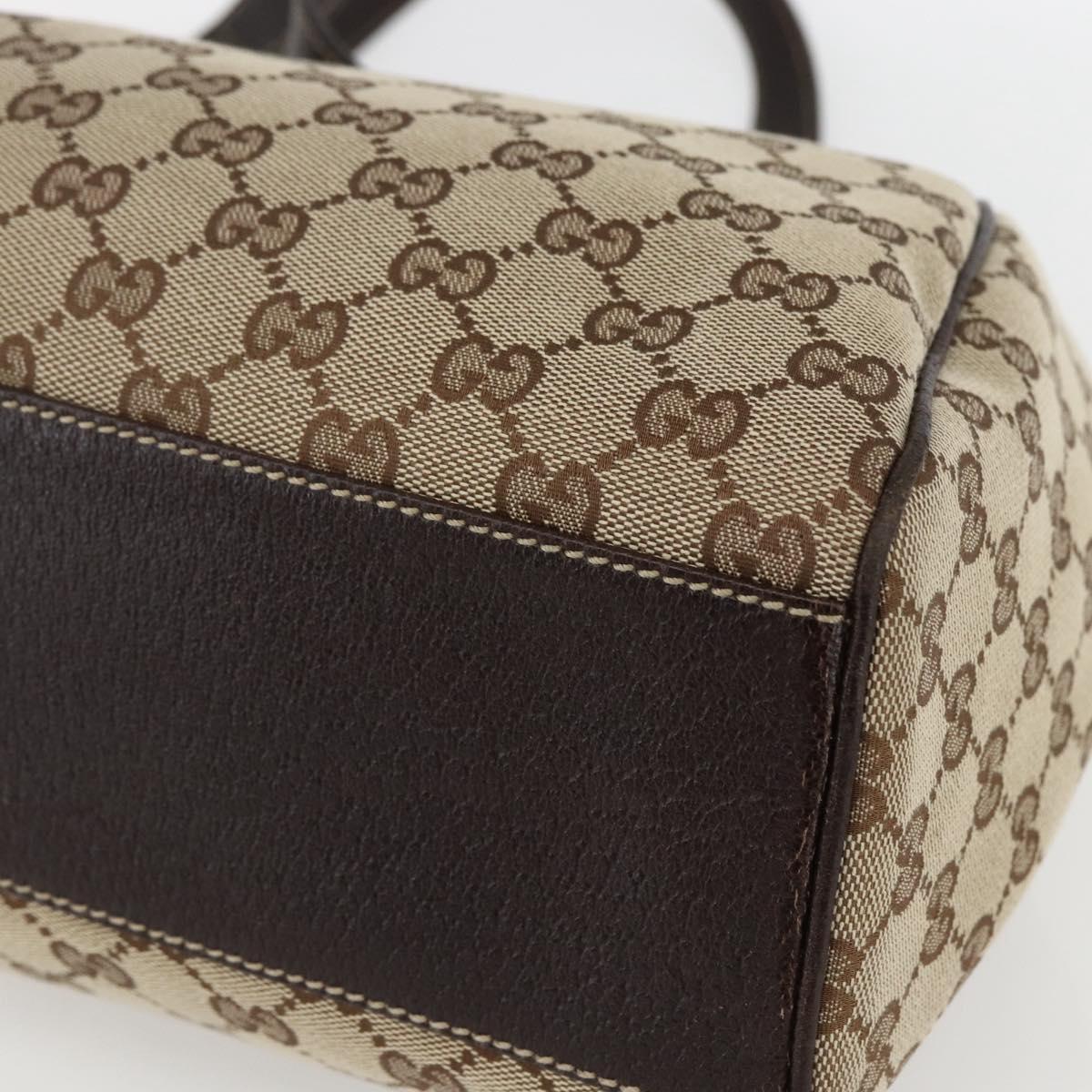 GUCCI GG Canvas Hand Bag Beige Gold 154981 Auth 156164V