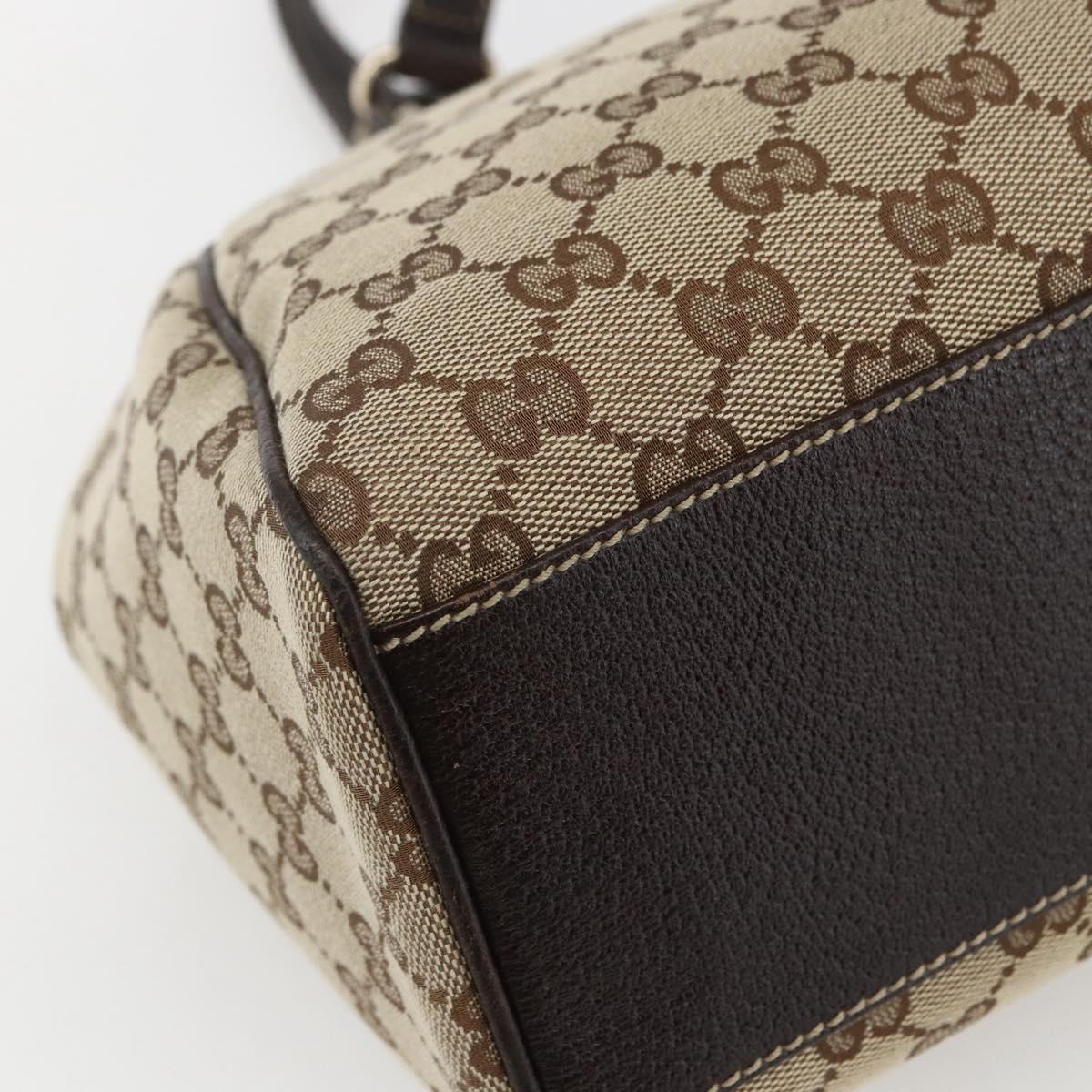 GUCCI GG Canvas Hand Bag Beige Gold 154981 Auth 156164V