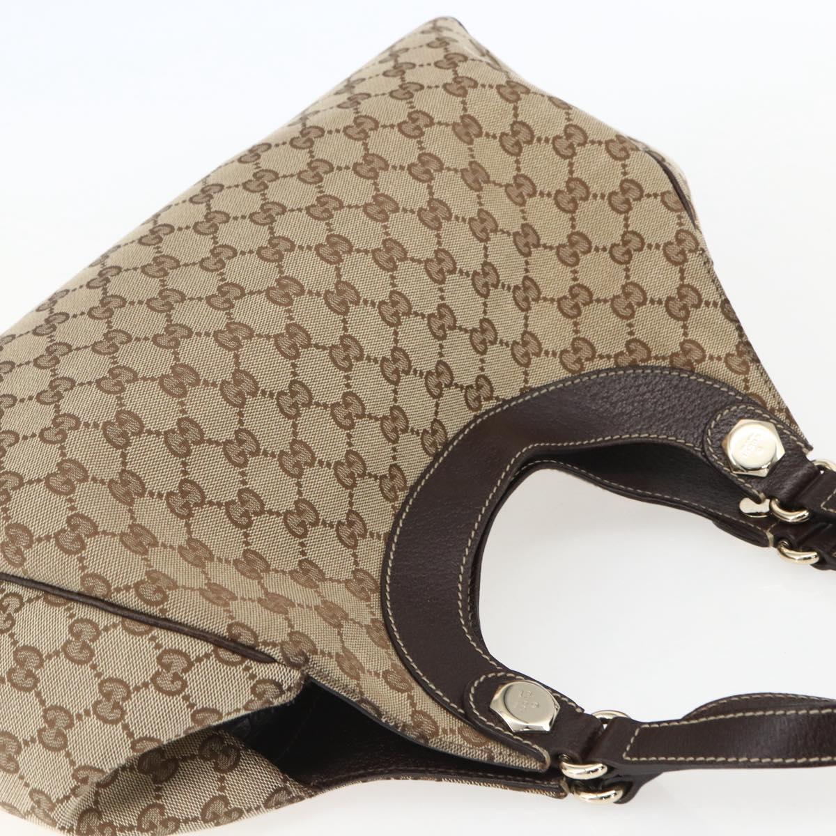 GUCCI GG Canvas Hand Bag Beige Gold 154981 Auth 156164V