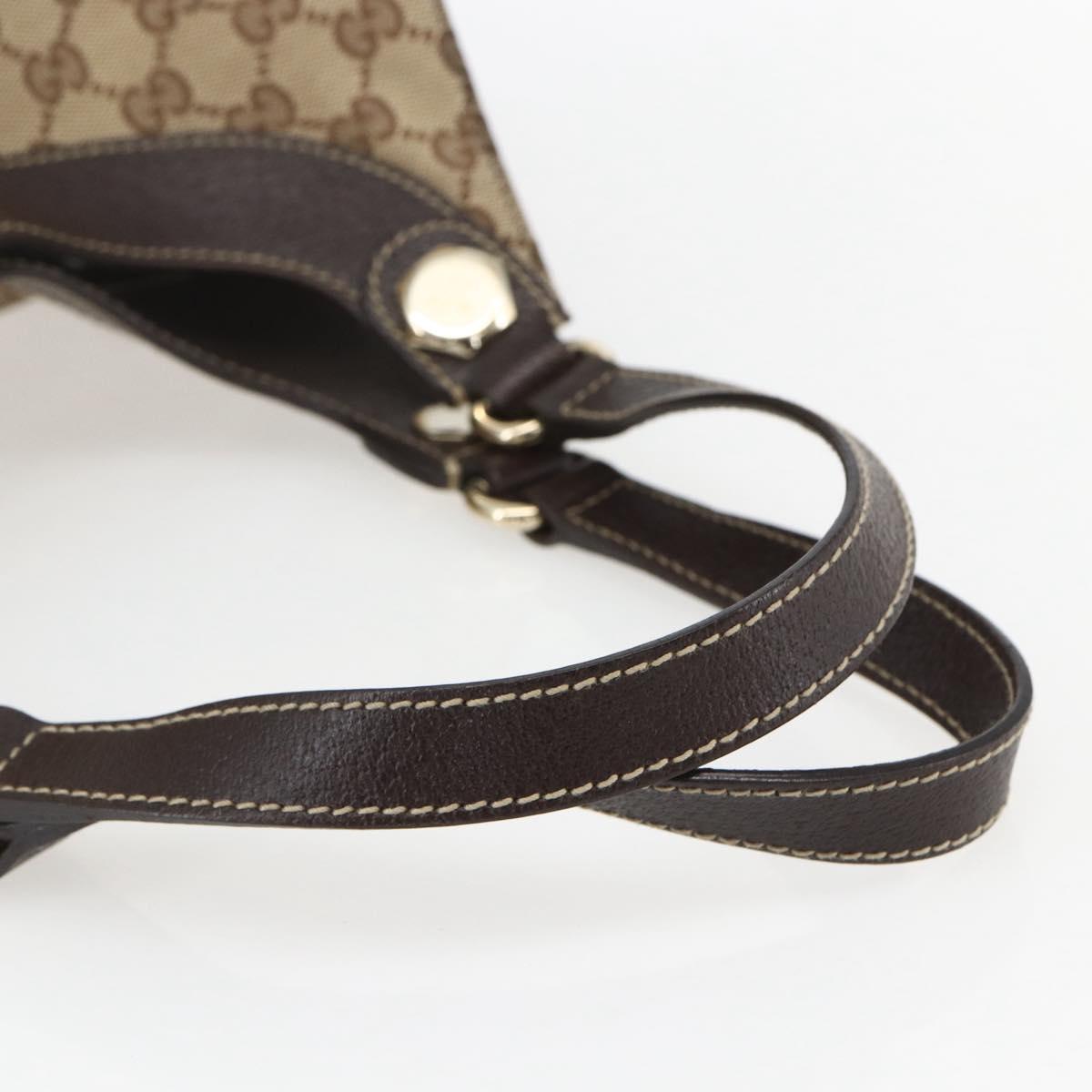 GUCCI GG Canvas Hand Bag Beige Gold 154981 Auth 156164V