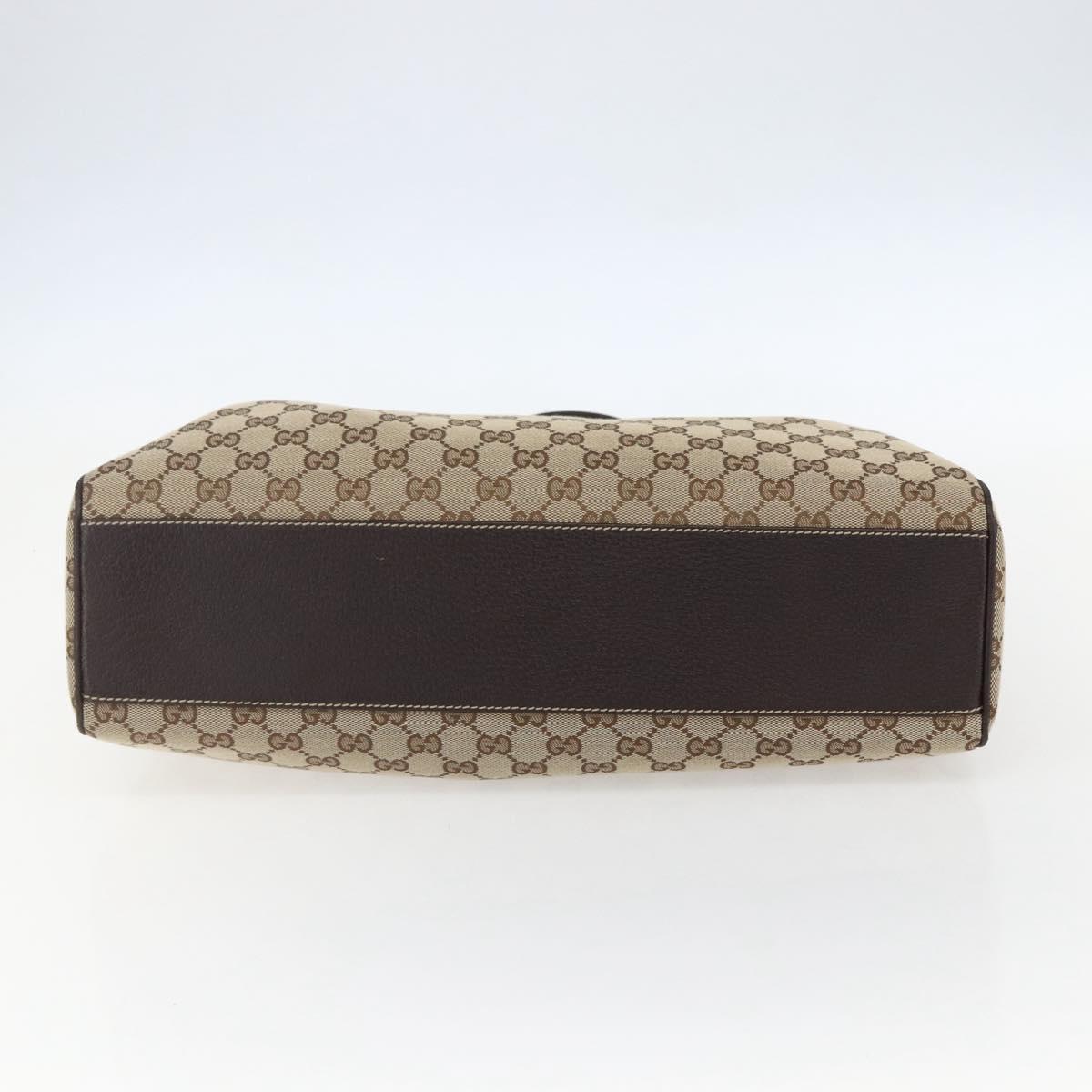 GUCCI GG Canvas Hand Bag Beige Gold 154981 Auth 156164V