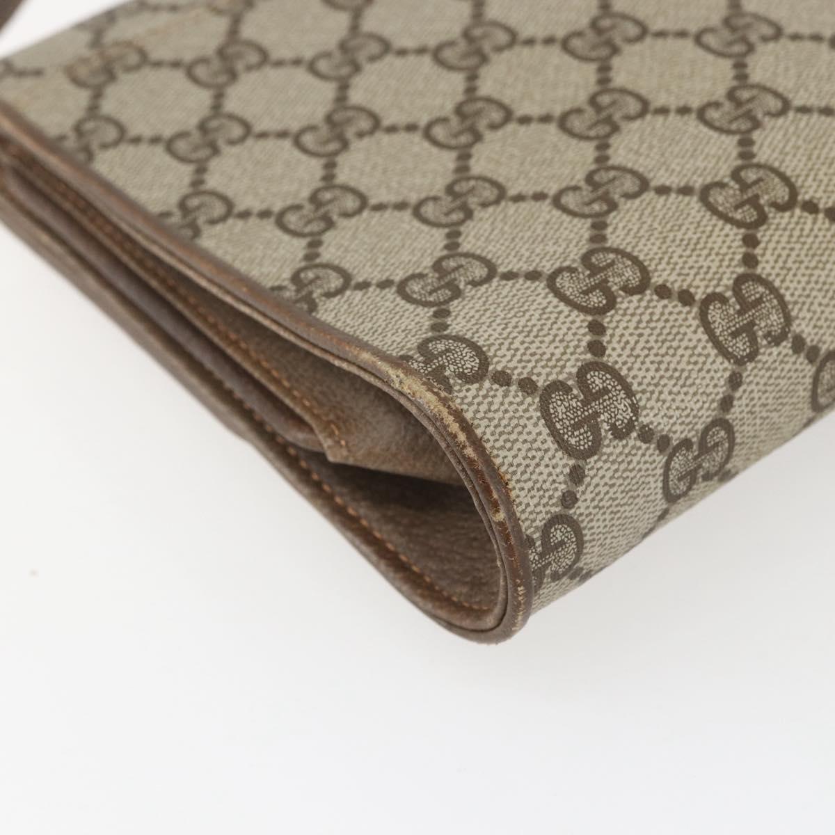 GUCCI GG Supreme Shoulder Bag PVC Beige Gold 904 02 050 Auth 156165