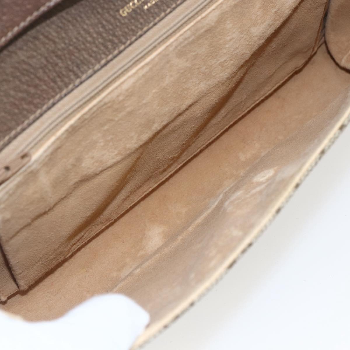 GUCCI GG Supreme Shoulder Bag PVC Beige Gold 904 02 050 Auth 156165