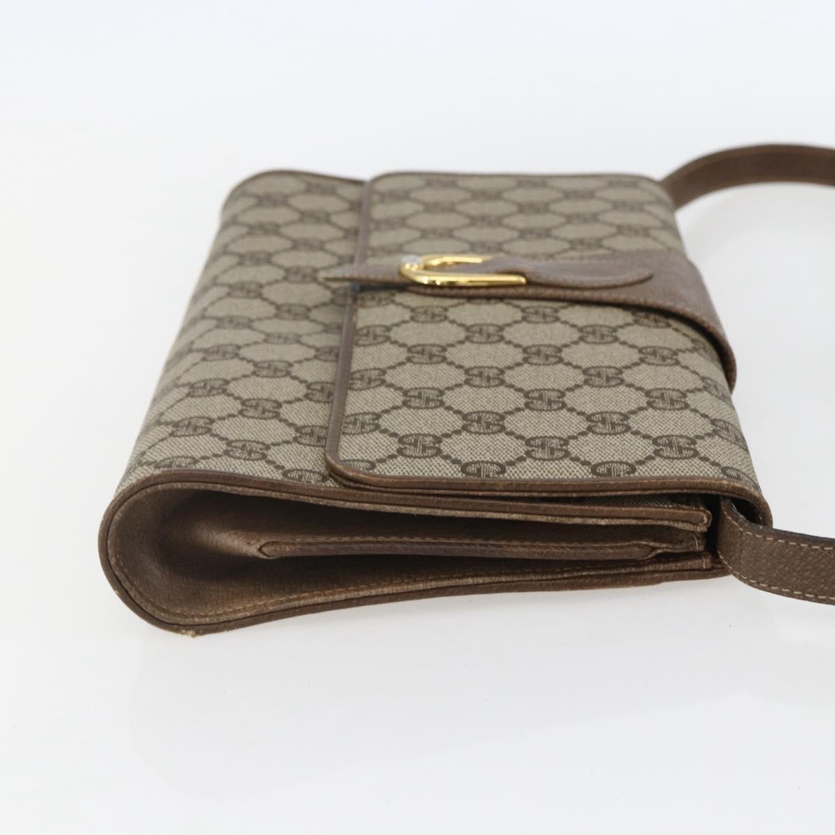 GUCCI GG Supreme Shoulder Bag PVC Beige Gold 904 02 050 Auth 156165