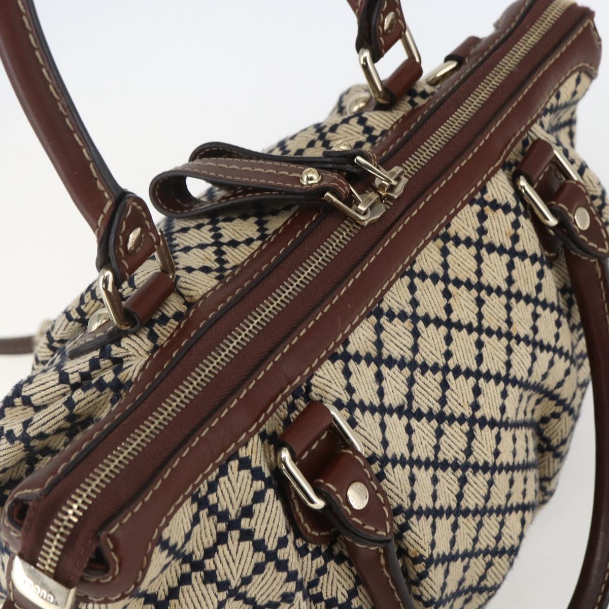 GUCCI Diamante Sukey Hand Bag Canvas 2way Beige Gold 247902 Auth 156167