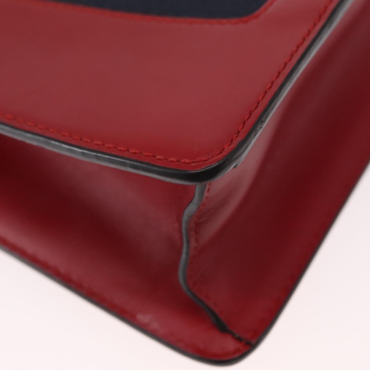 GUCCI Silvi Sherry Line Hand Bag Leather 2way Red Gold 470270 Auth 156170