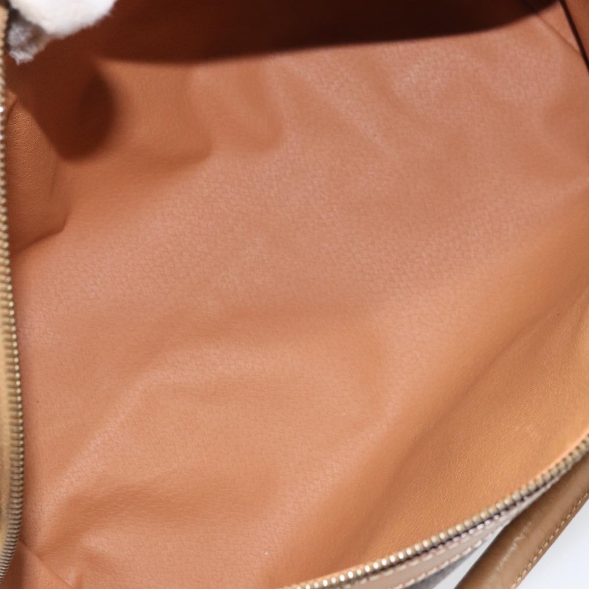 CELINE Macadam Canvas Shoulder Bag PVC Leather Brown Gold Auth 156172