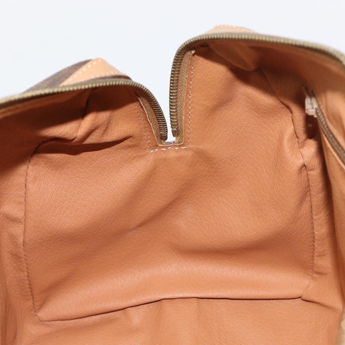 CELINE Macadam Canvas Shoulder Bag PVC Leather Brown Gold Auth 156172