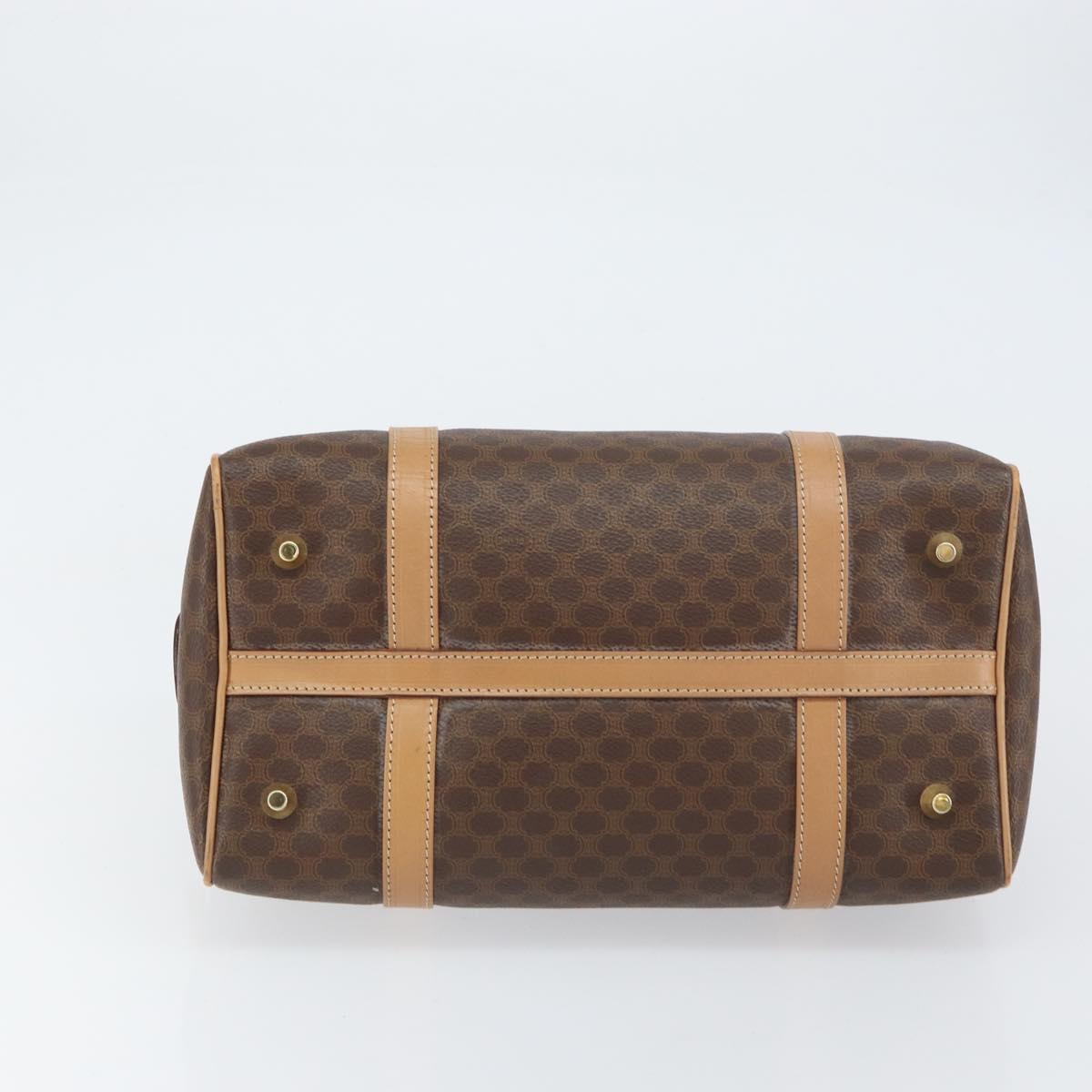 CELINE Macadam Canvas Shoulder Bag PVC Leather Brown Gold Auth 156172