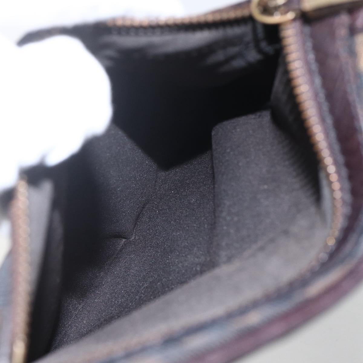 FENDI Zucca Canvas Shoulder Bag Black Brown gold Auth 156175