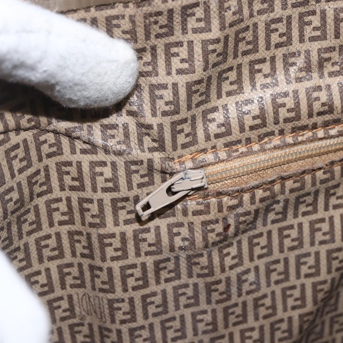 FENDI Zucchino Canvas Tote Bag PVC Beige Auth 156176