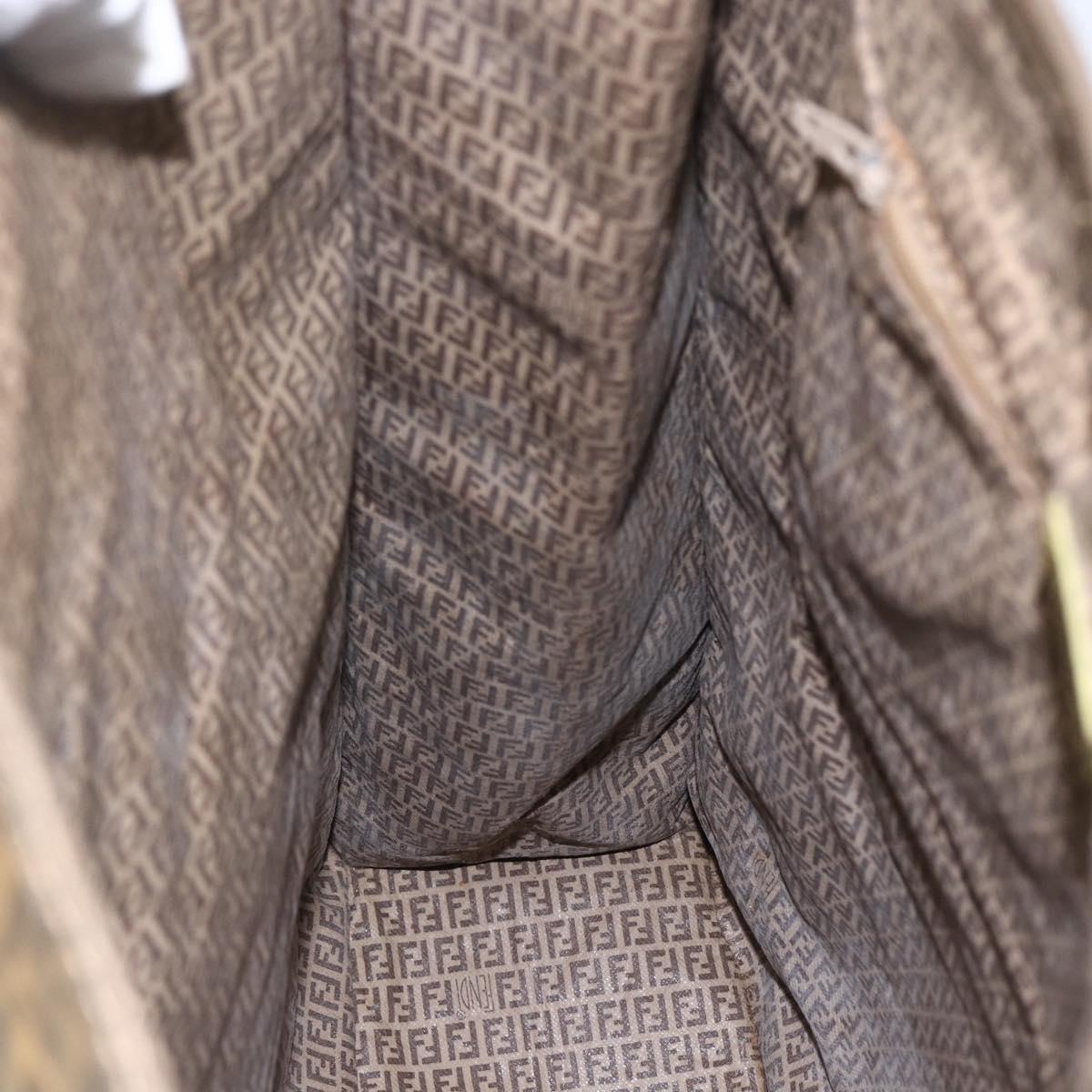 FENDI Zucchino Canvas Tote Bag PVC Beige Auth 156176
