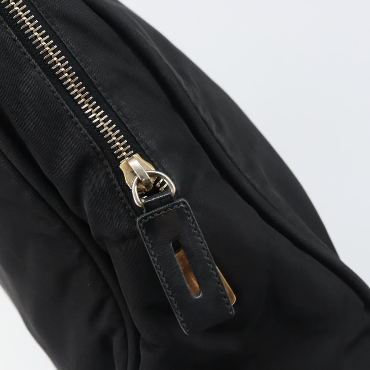 PRADA Tote Bag Nylon Black Gold Auth 156177