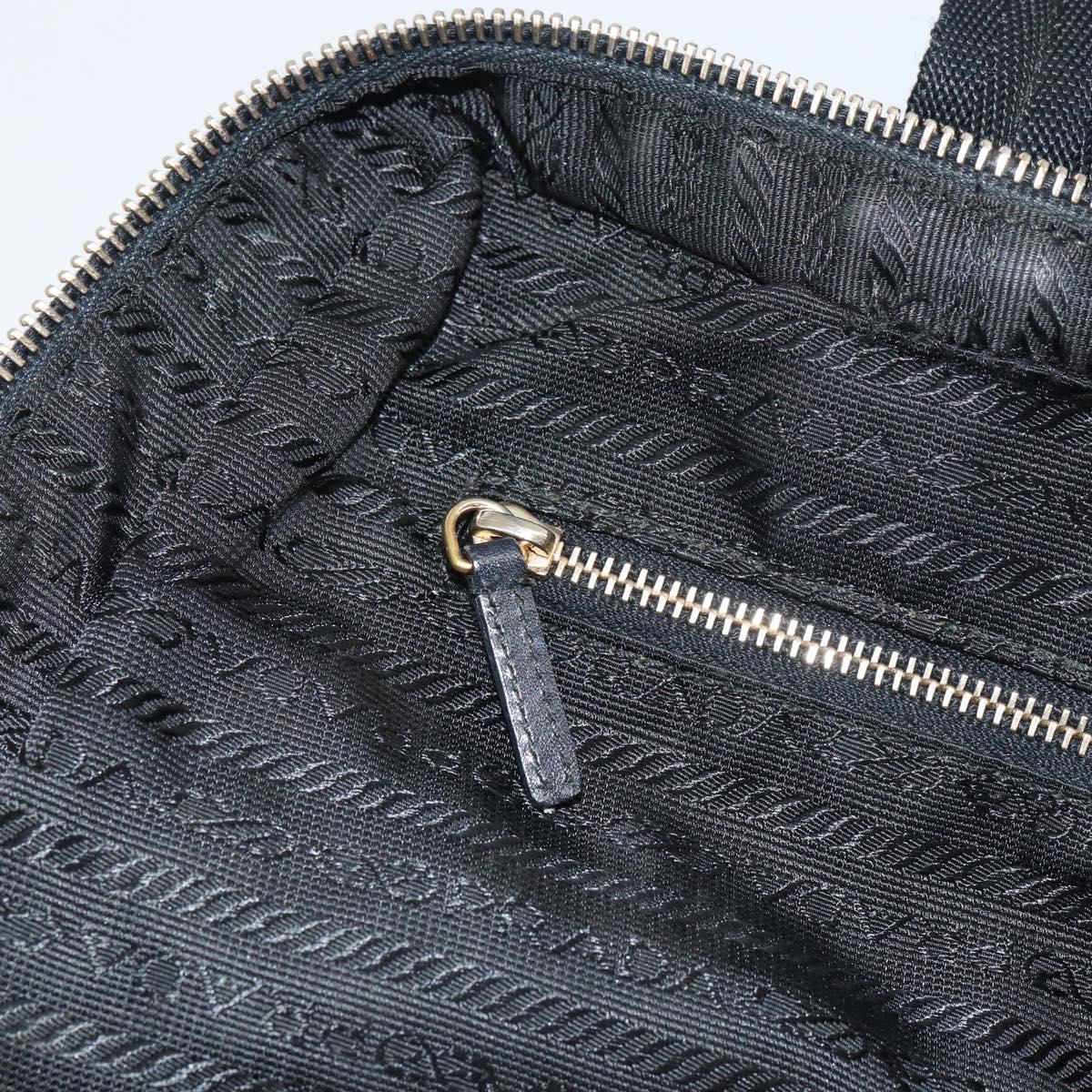 PRADA Tote Bag Nylon Black Gold Auth 156177