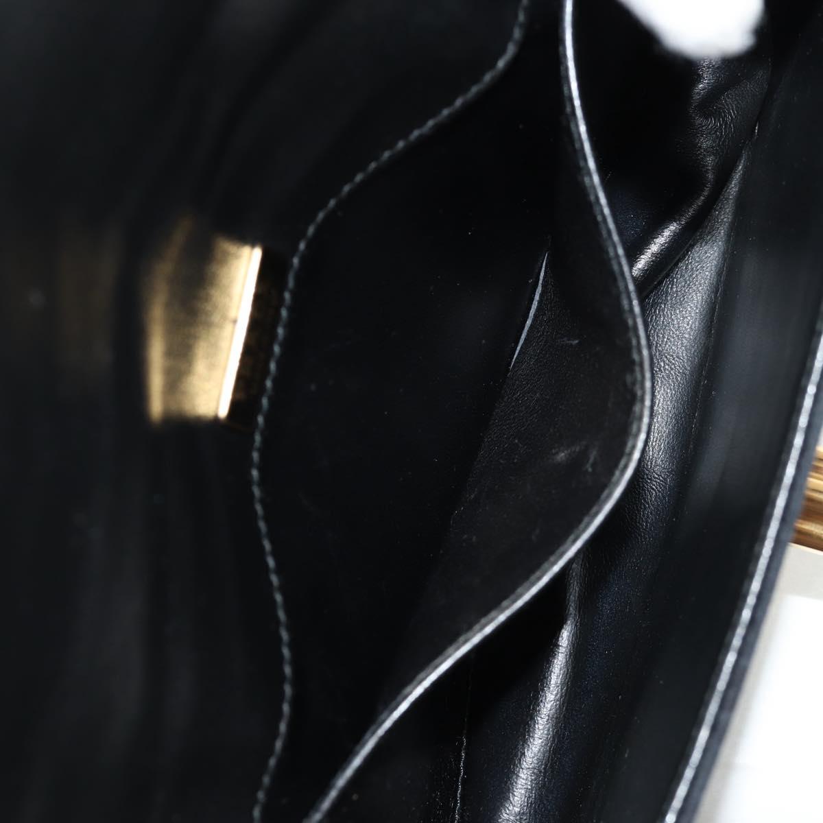 PRADA Chain Shoulder Bag Velor Black Gold Auth 156179V