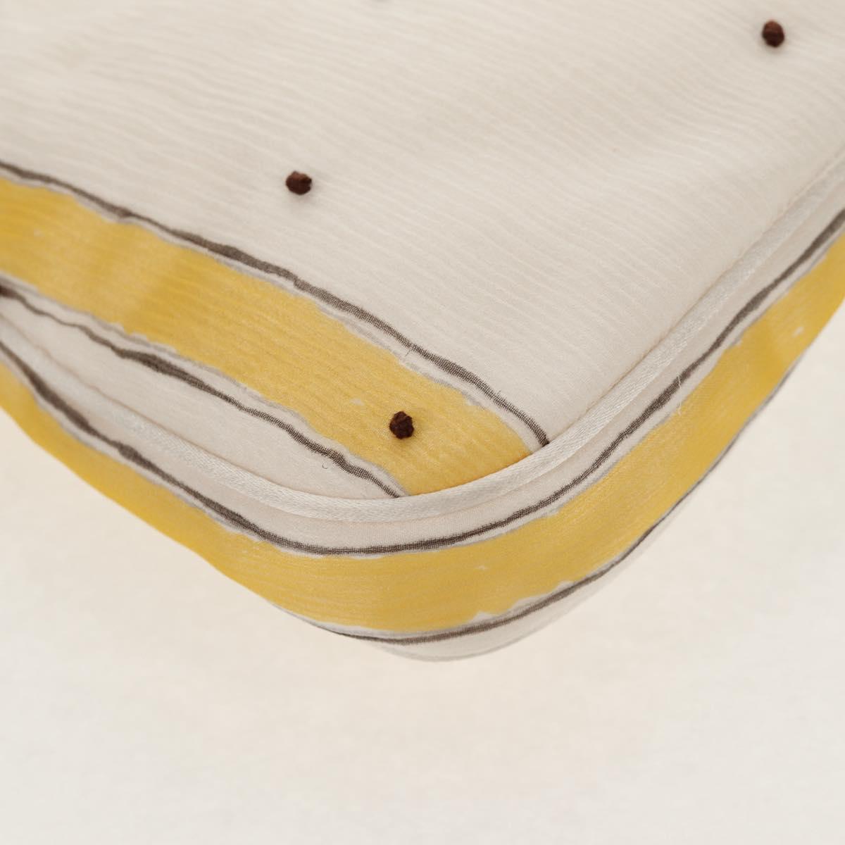 PRADA Chiffon Anemone Chain Shoulder Bag Silk White Auth 156180V