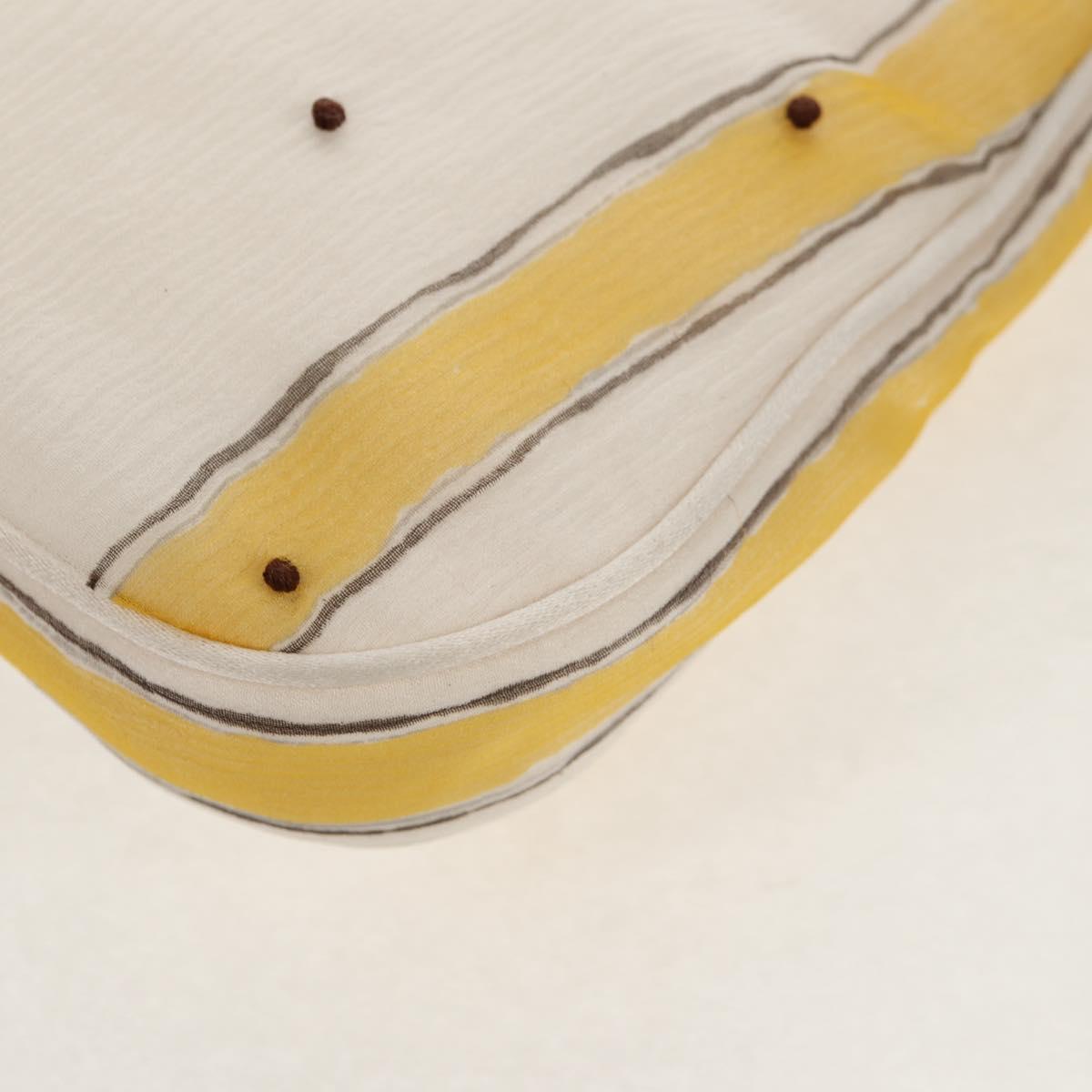 PRADA Chiffon Anemone Chain Shoulder Bag Silk White Auth 156180V